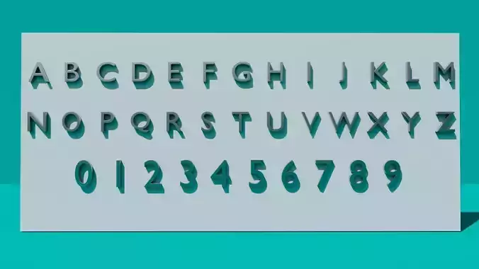 Alphabet and Numbers Low Poly