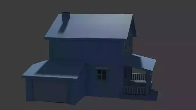 Blue house prop