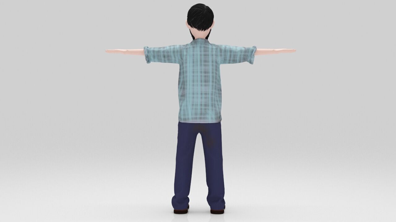 Character Jerry Rigged  Low-poly 3D model_4