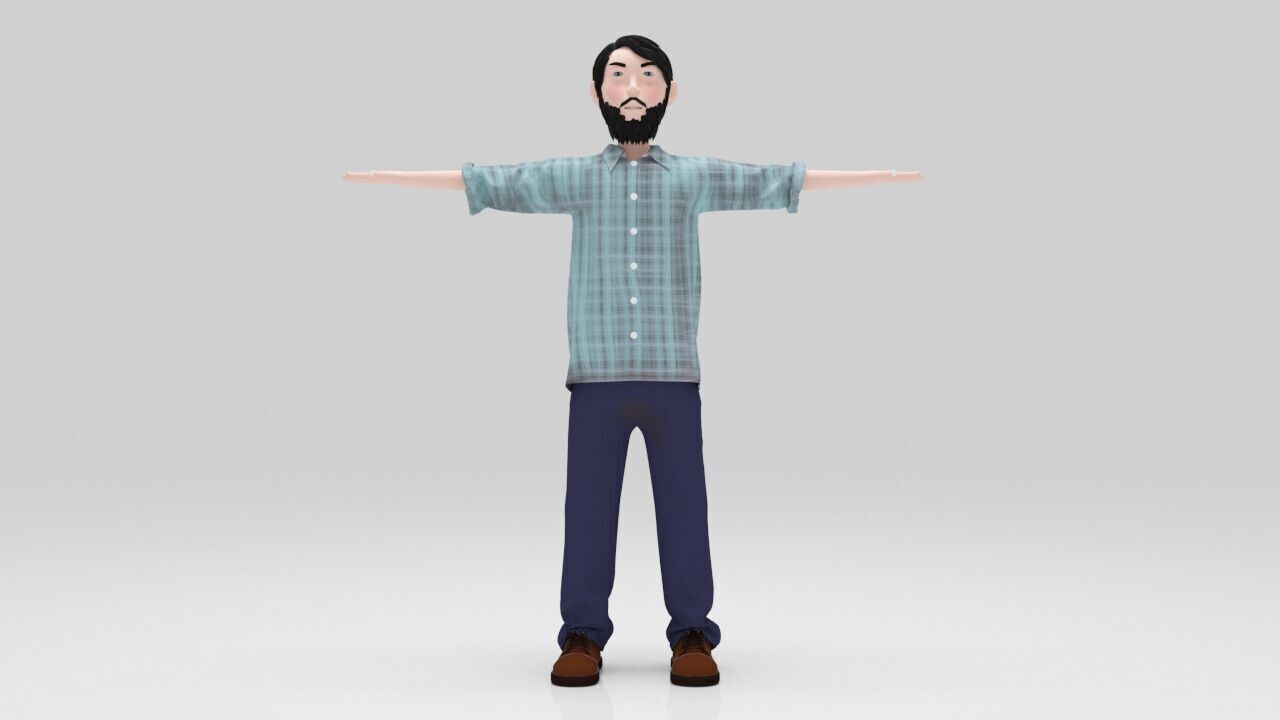 Character Jerry Rigged  Low-poly 3D model_2