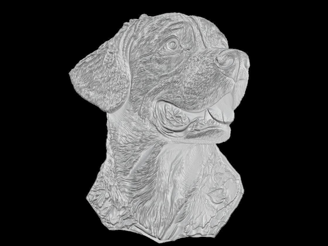 Realistic Dog Portrait Sculpture 3D print model_2
