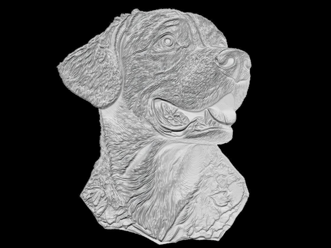 Realistic Dog Portrait Sculpture 3D print model_1