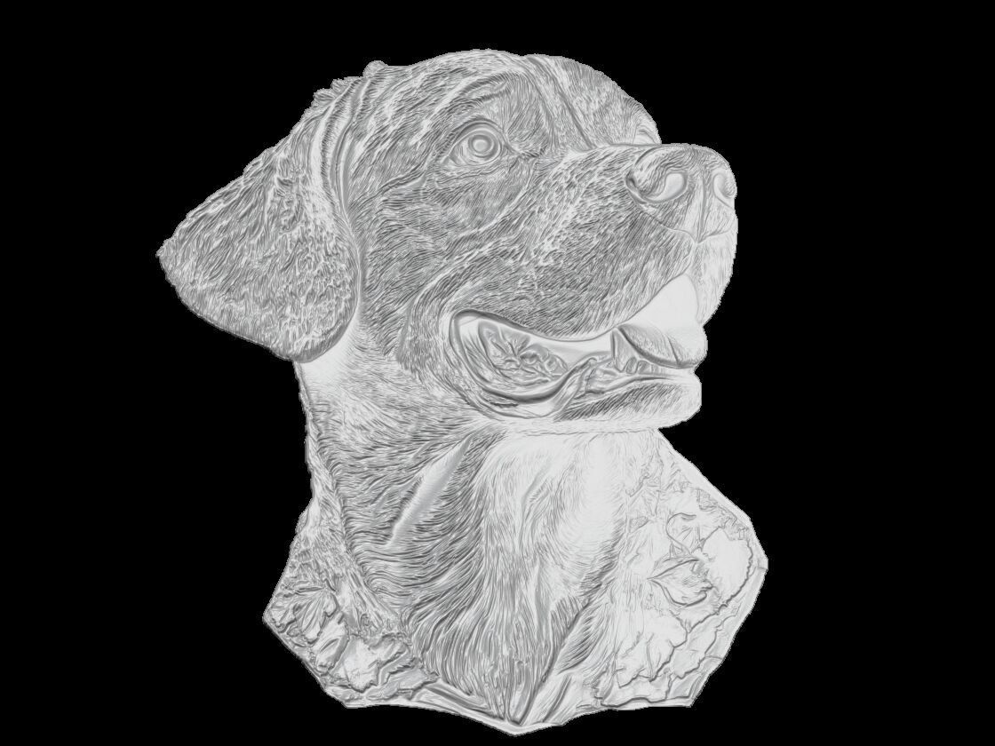 Realistic Dog Portrait Sculpture 3D print model_6