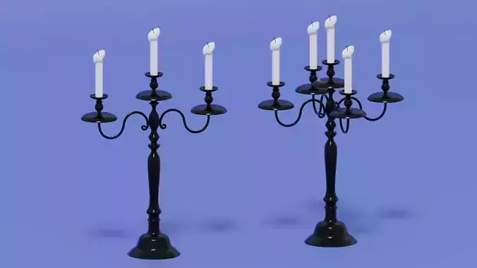 Vintage Candlestick With Candles 1