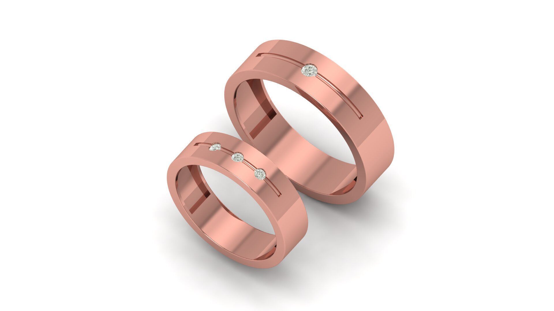 Band couple Ring 3D print model_19