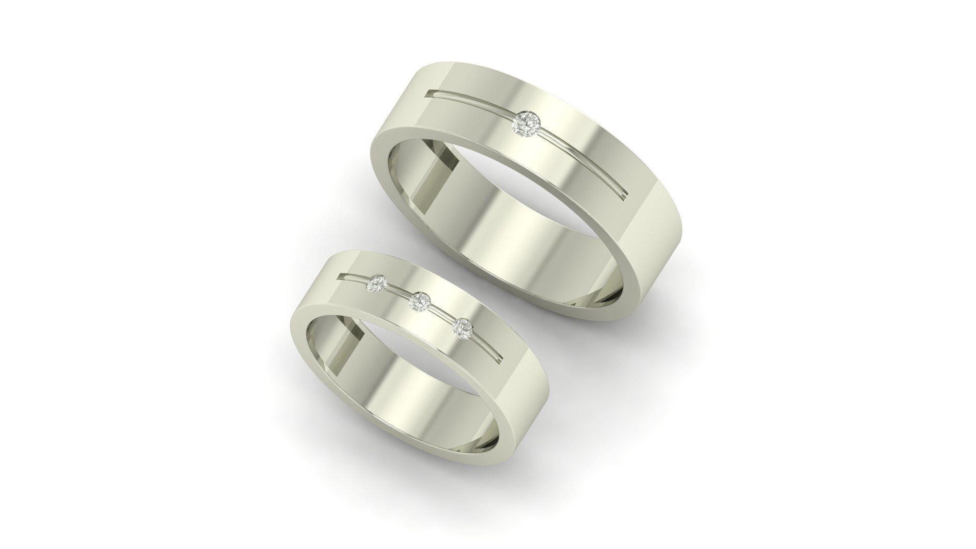 Band couple Ring 3D print model_2