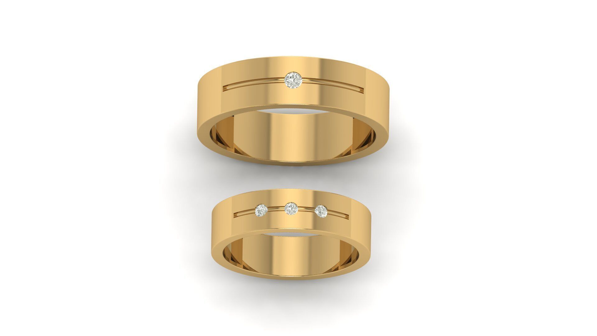 Band couple Ring 3D print model_16