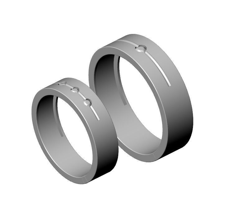 Band couple Ring 3D print model_13