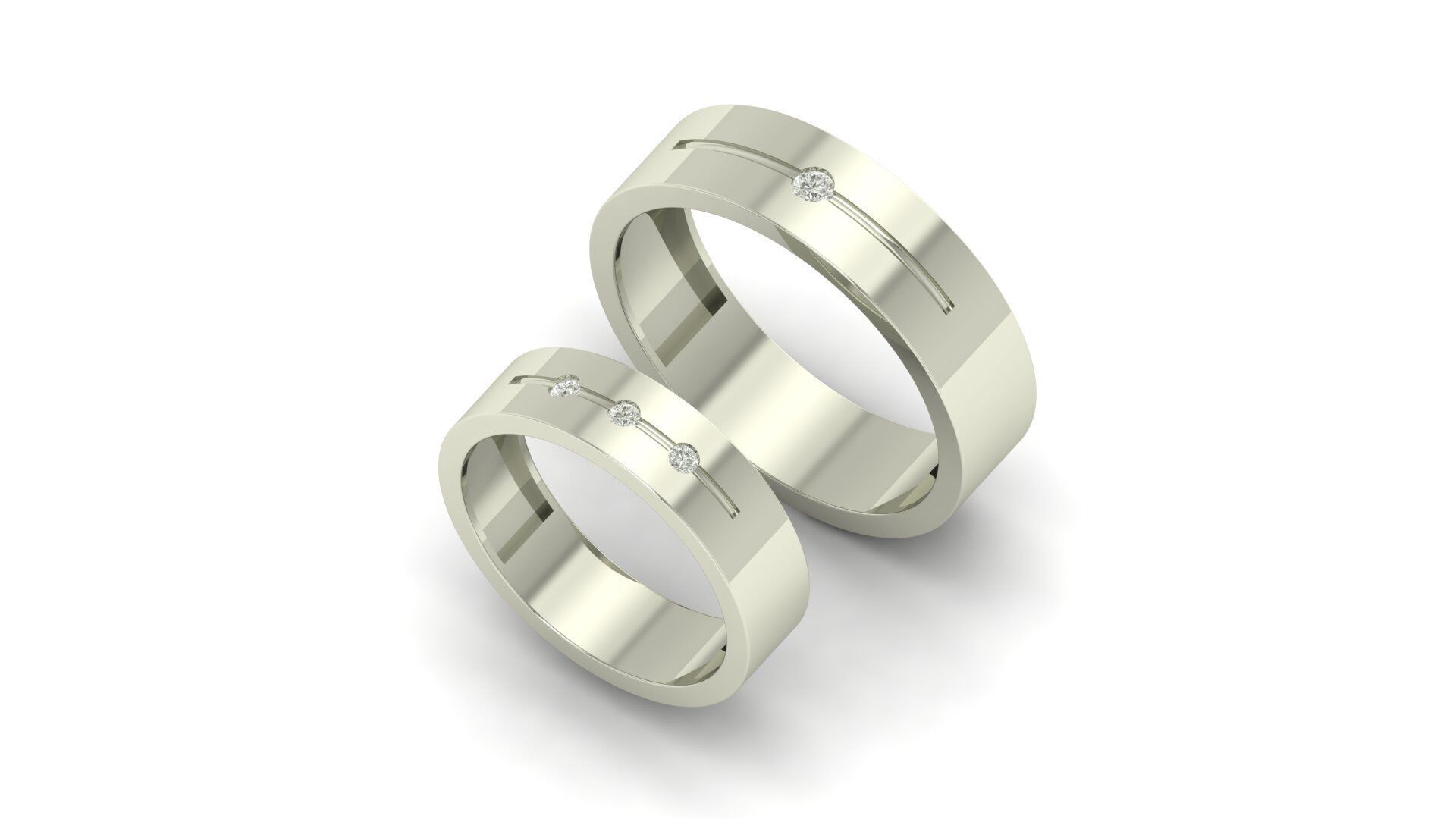 Band couple Ring 3D print model_18
