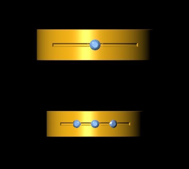 Band couple Ring 3D print model_9