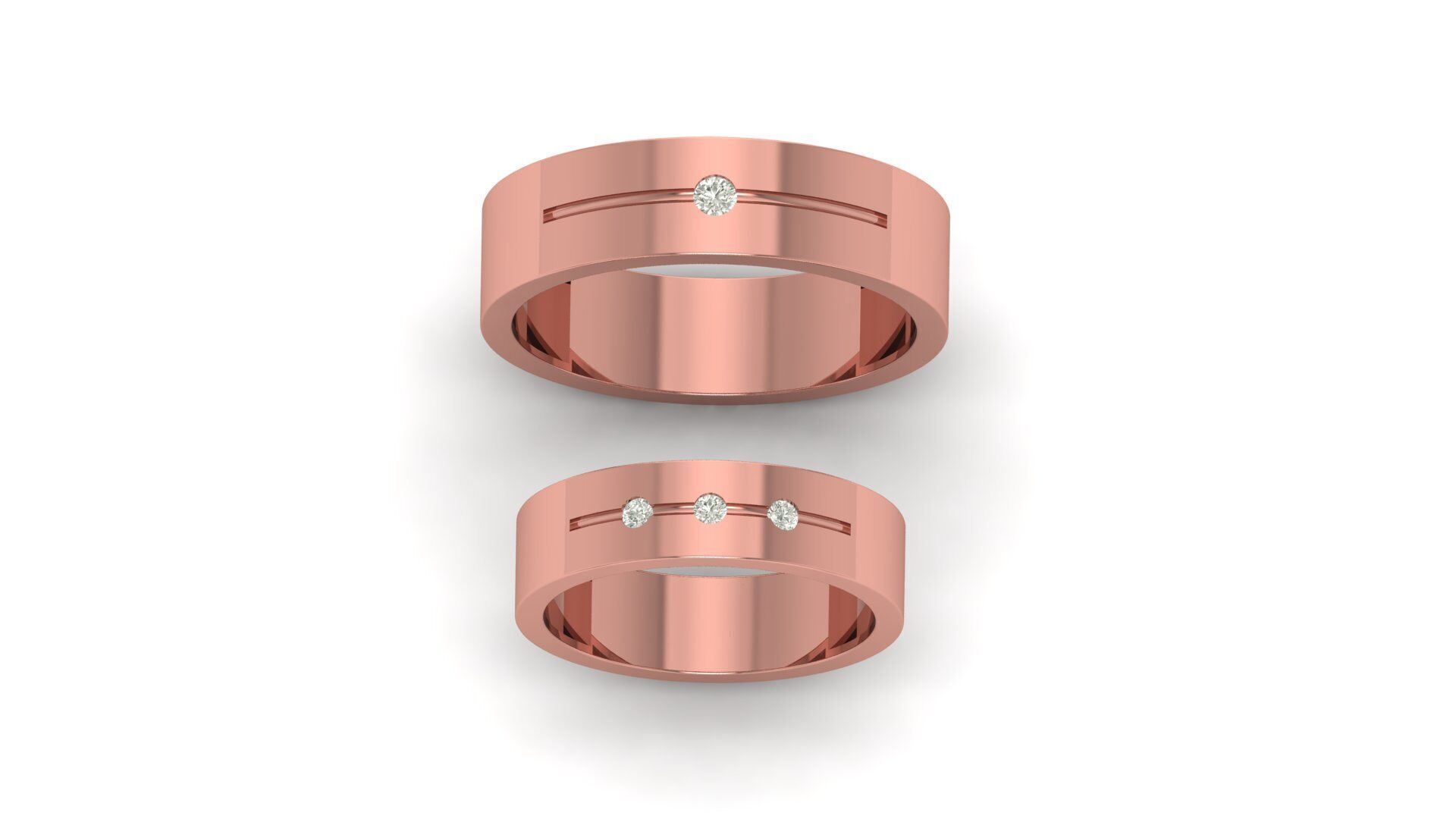 Band couple Ring 3D print model_14
