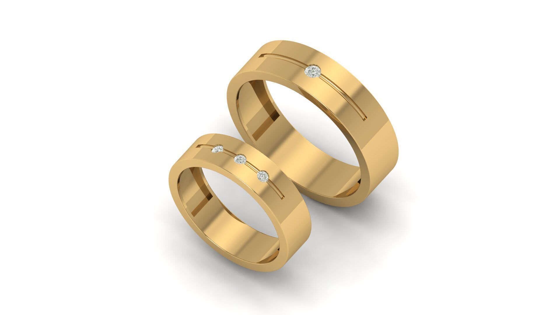 Band couple Ring 3D print model_17