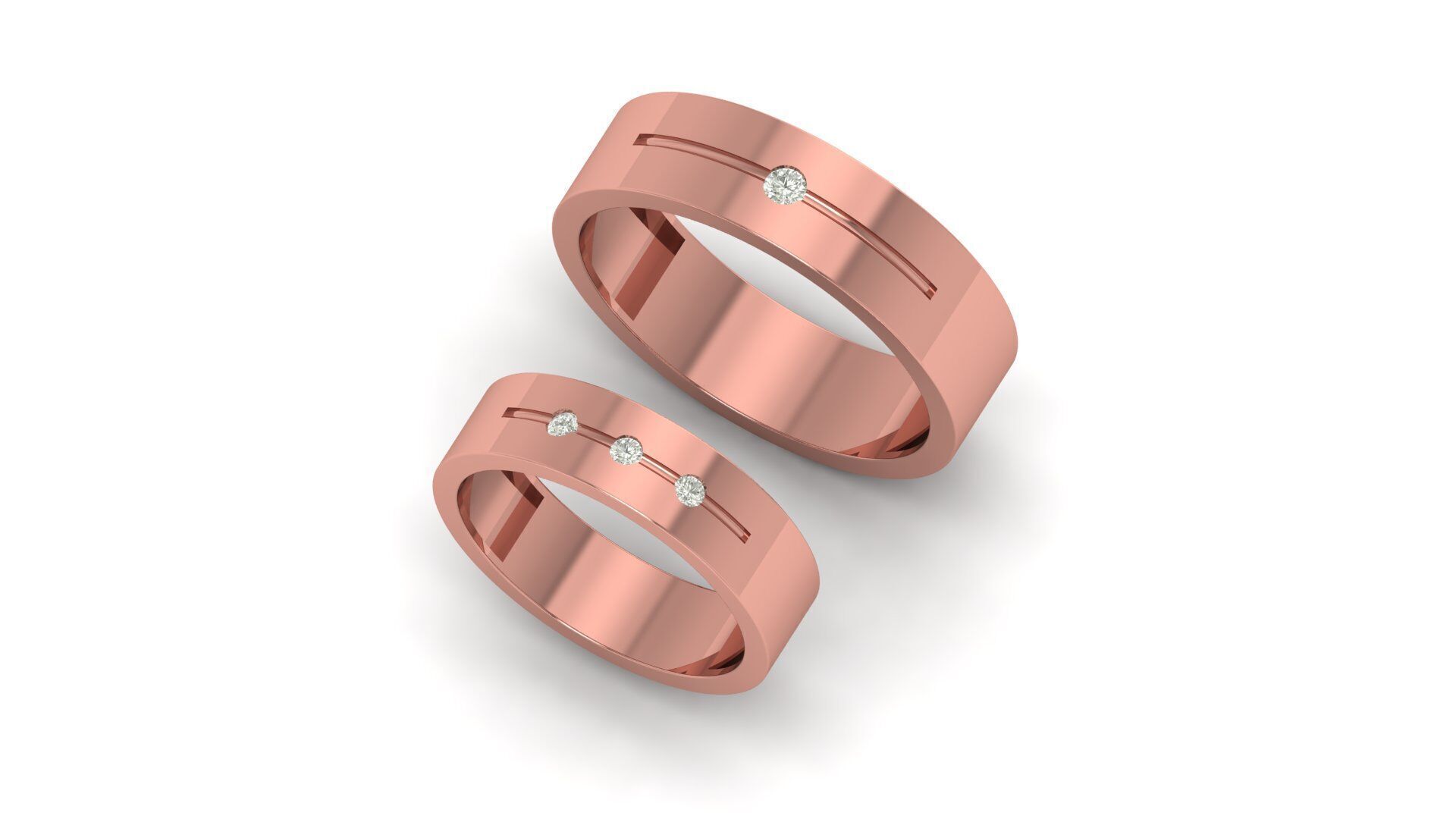 Band couple Ring 3D print model_1