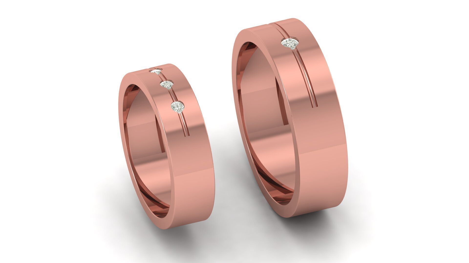 Band couple Ring 3D print model_6