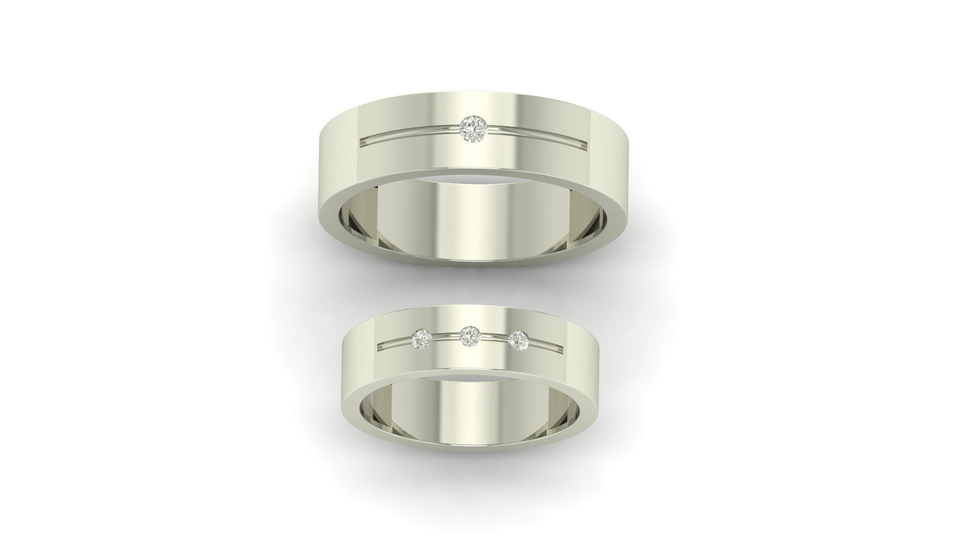 Band couple Ring 3D print model_15