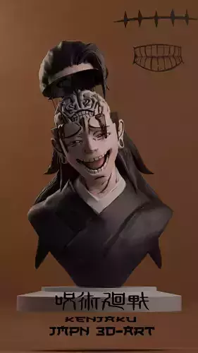 Kenjaku 3D Model Jujutsu Kaisen Fan Art 3D print model