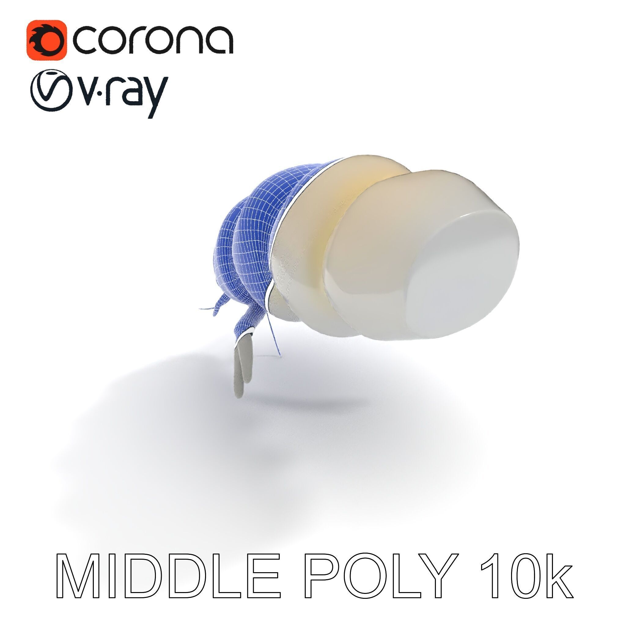 Transparent Larva Model Pack Low-poly 3D model_17