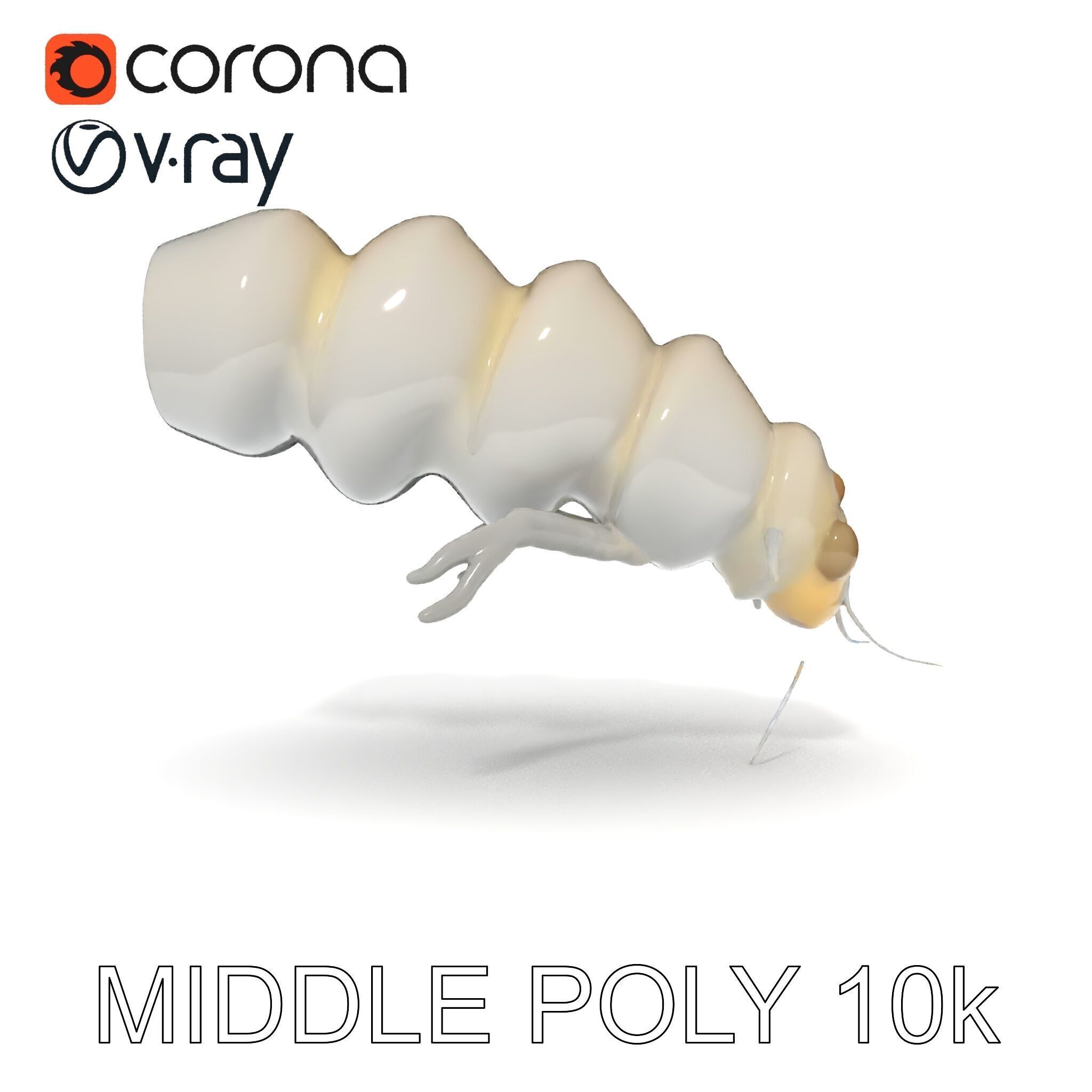 Transparent Larva Model Pack Low-poly 3D model_22