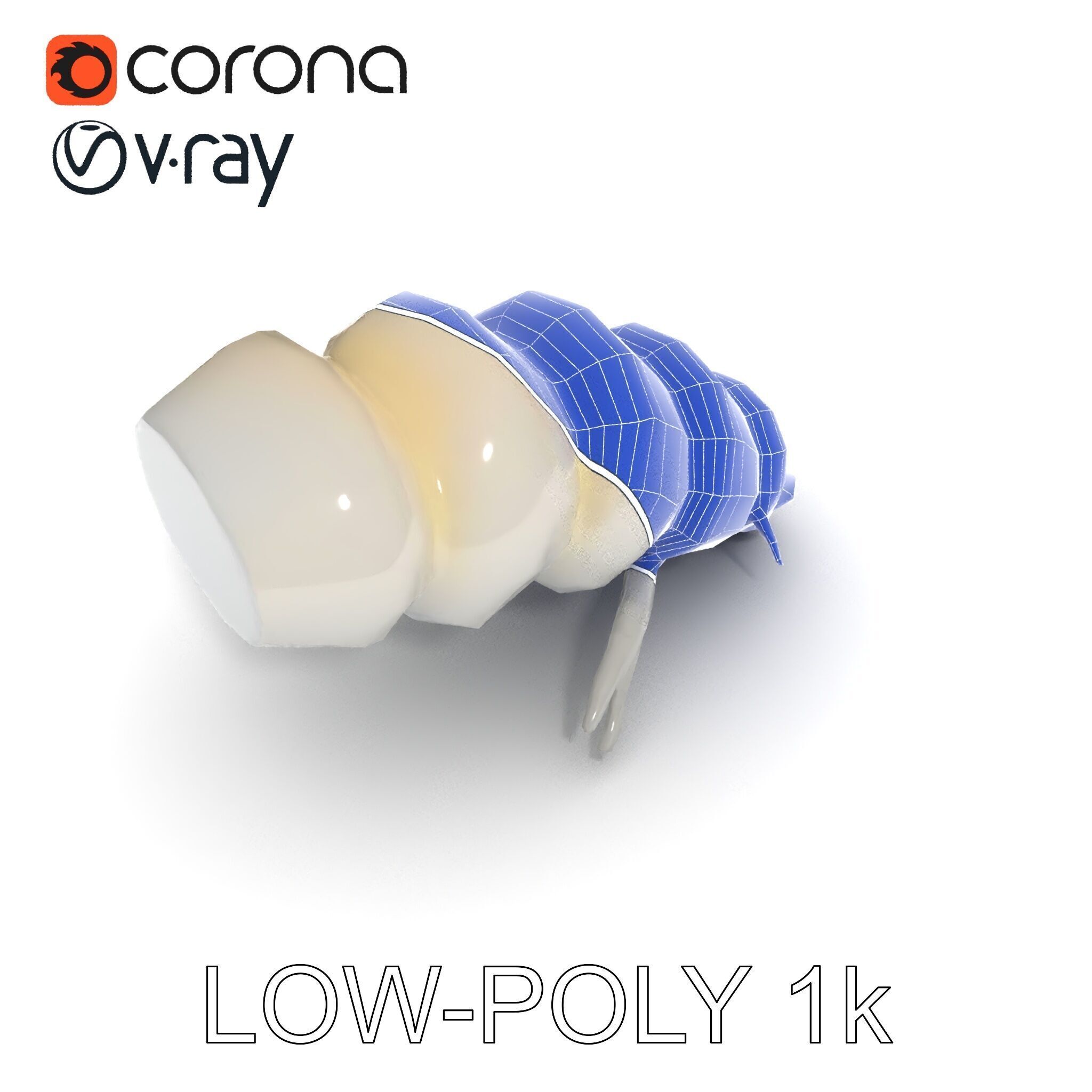 Transparent Larva Model Pack Low-poly 3D model_15