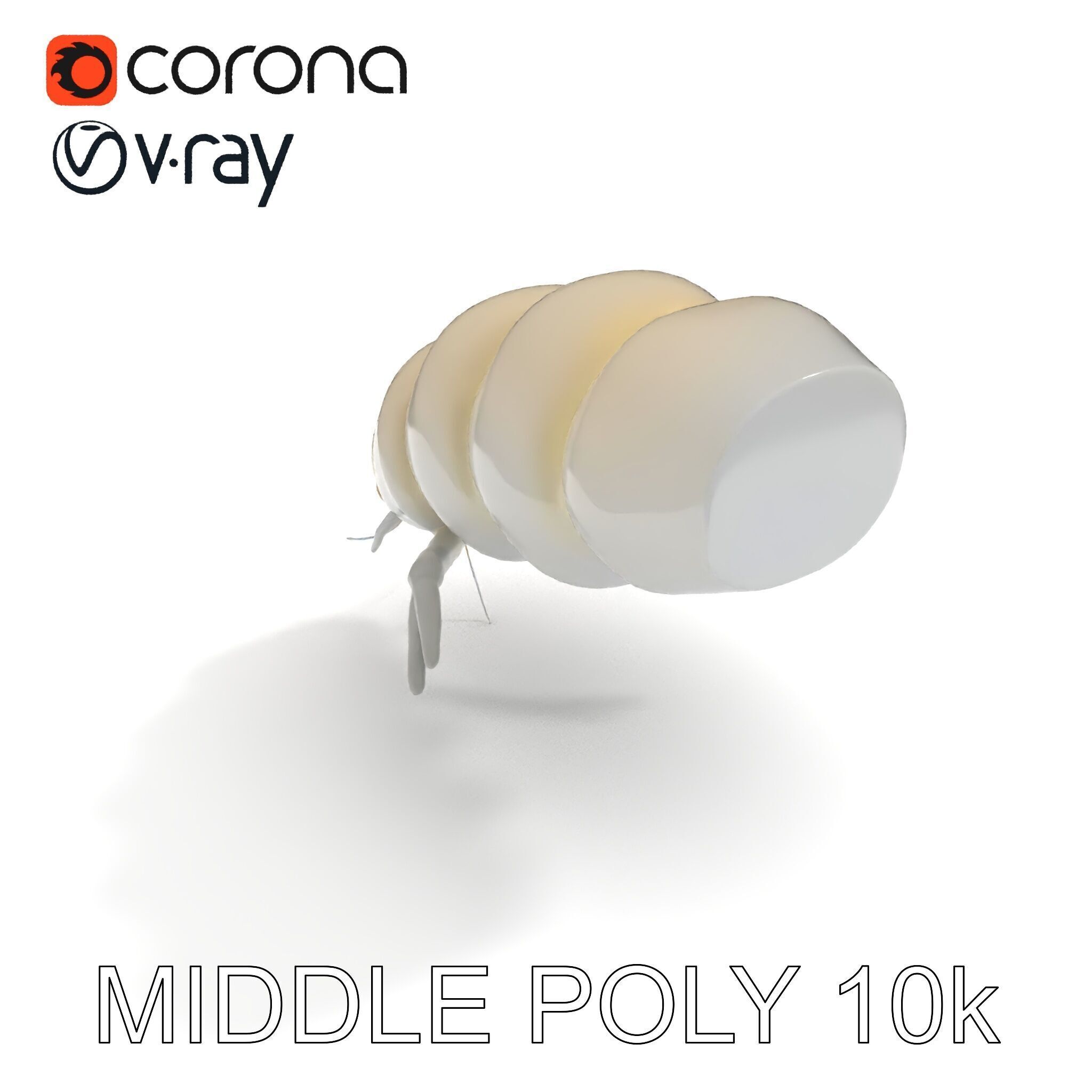Transparent Larva Model Pack Low-poly 3D model_8