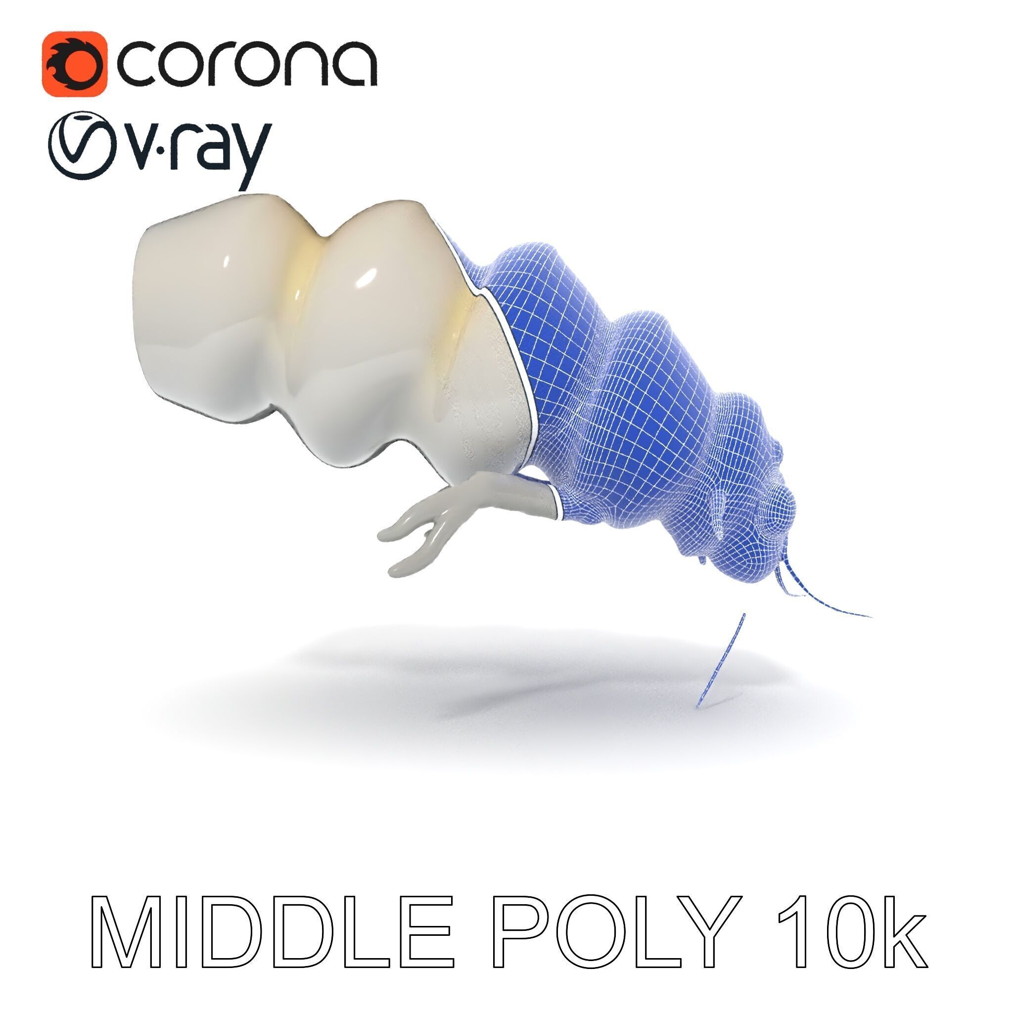 Transparent Larva Model Pack Low-poly 3D model_30