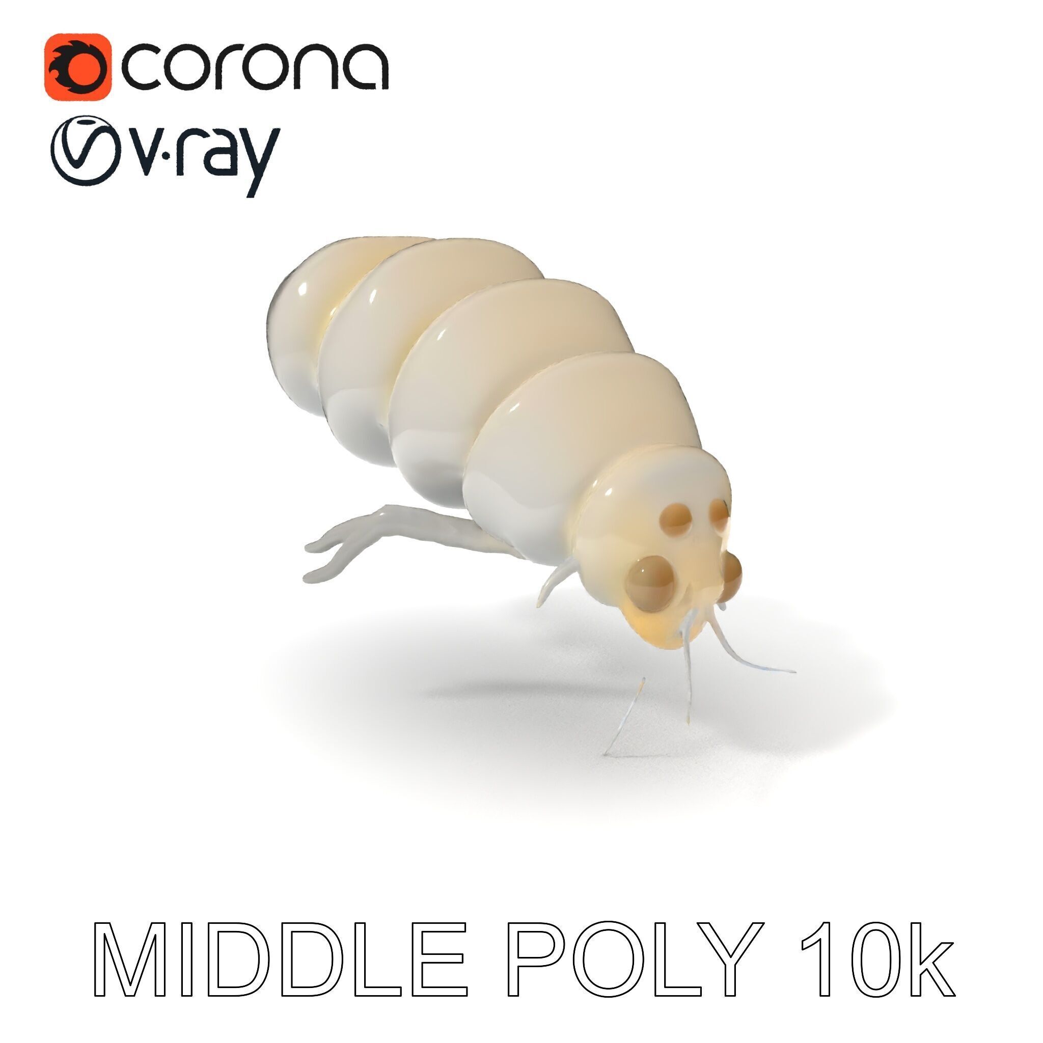 Transparent Larva Model Pack Low-poly 3D model_27