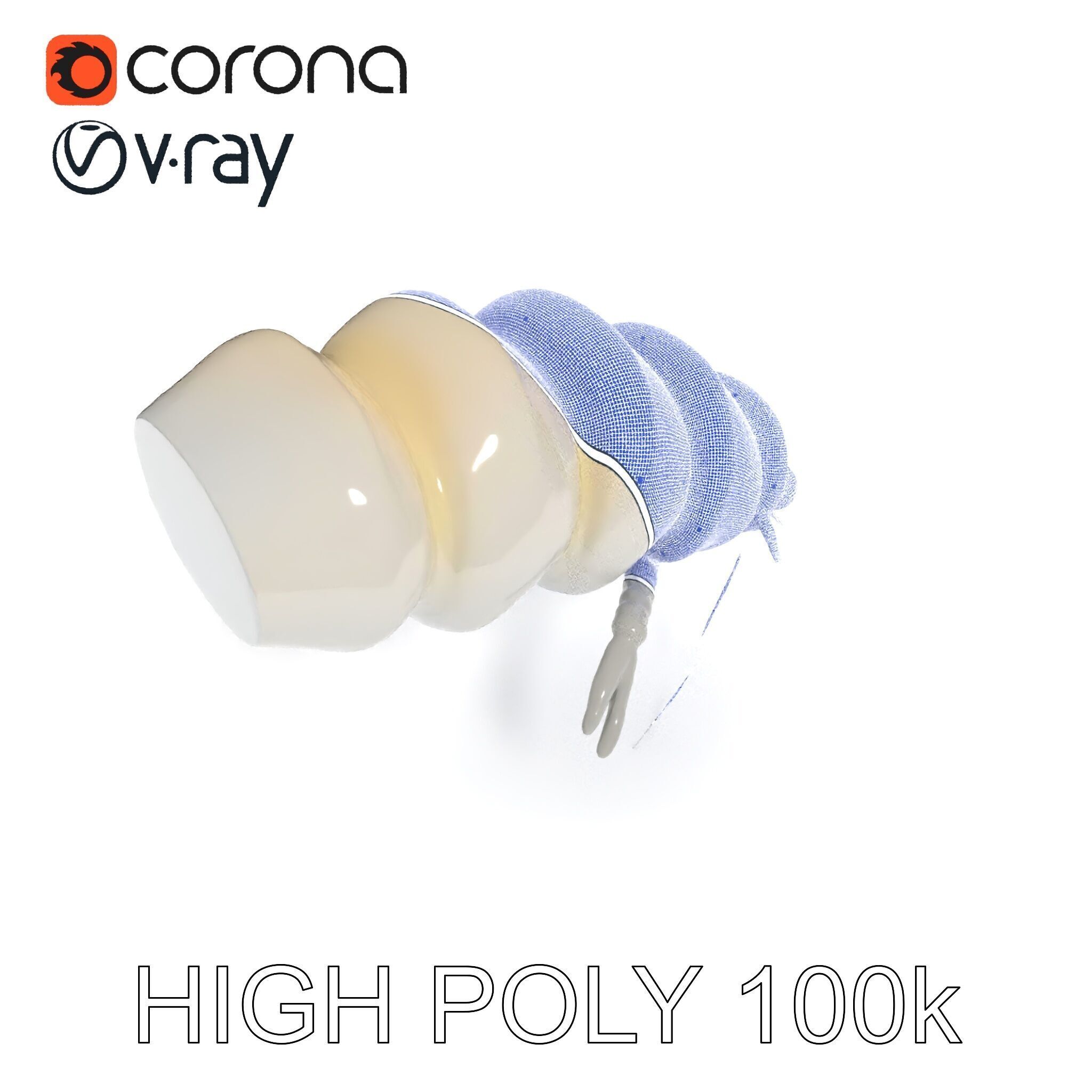 Transparent Larva Model Pack Low-poly 3D model_29