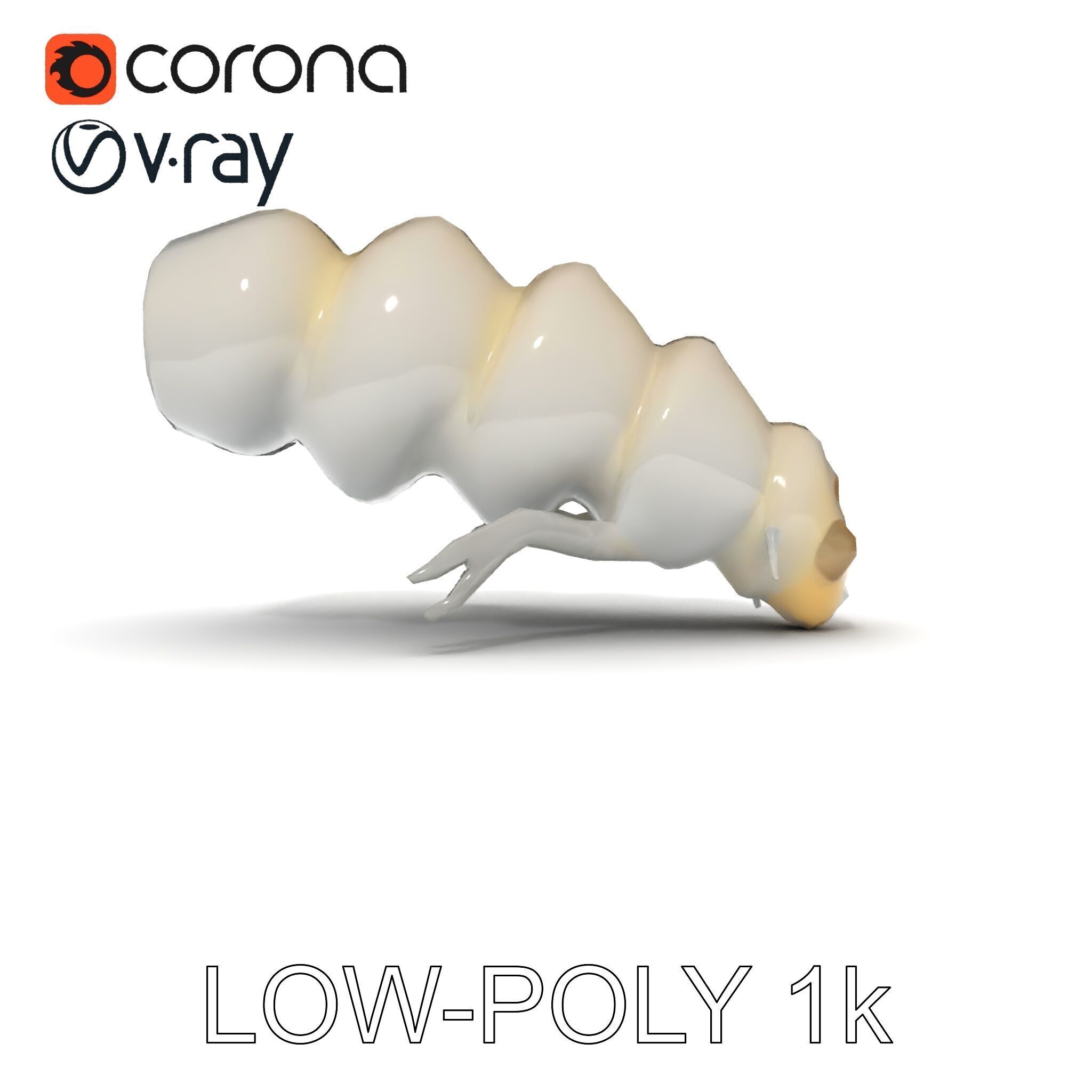 Transparent Larva Model Pack Low-poly 3D model_34