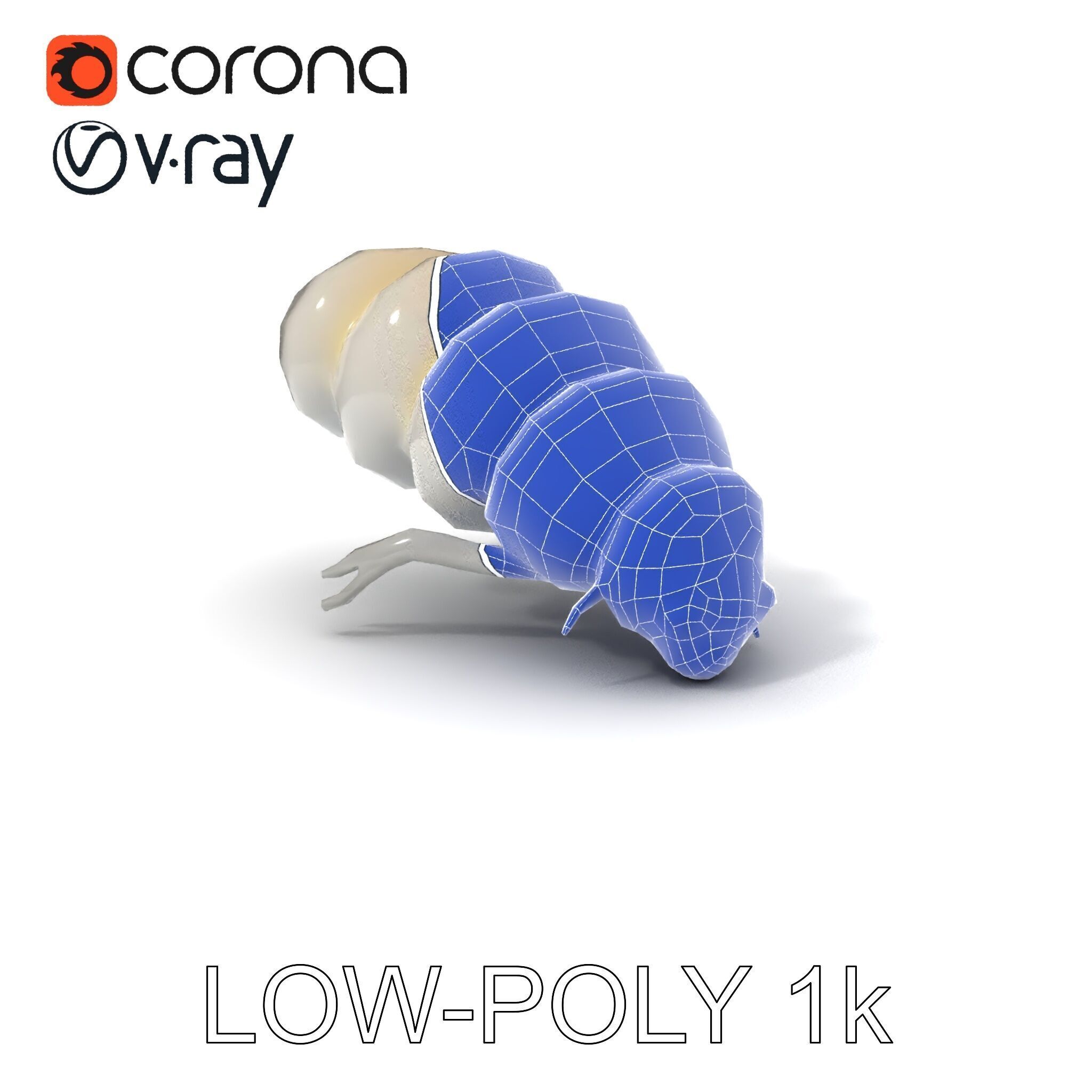 Transparent Larva Model Pack Low-poly 3D model_25