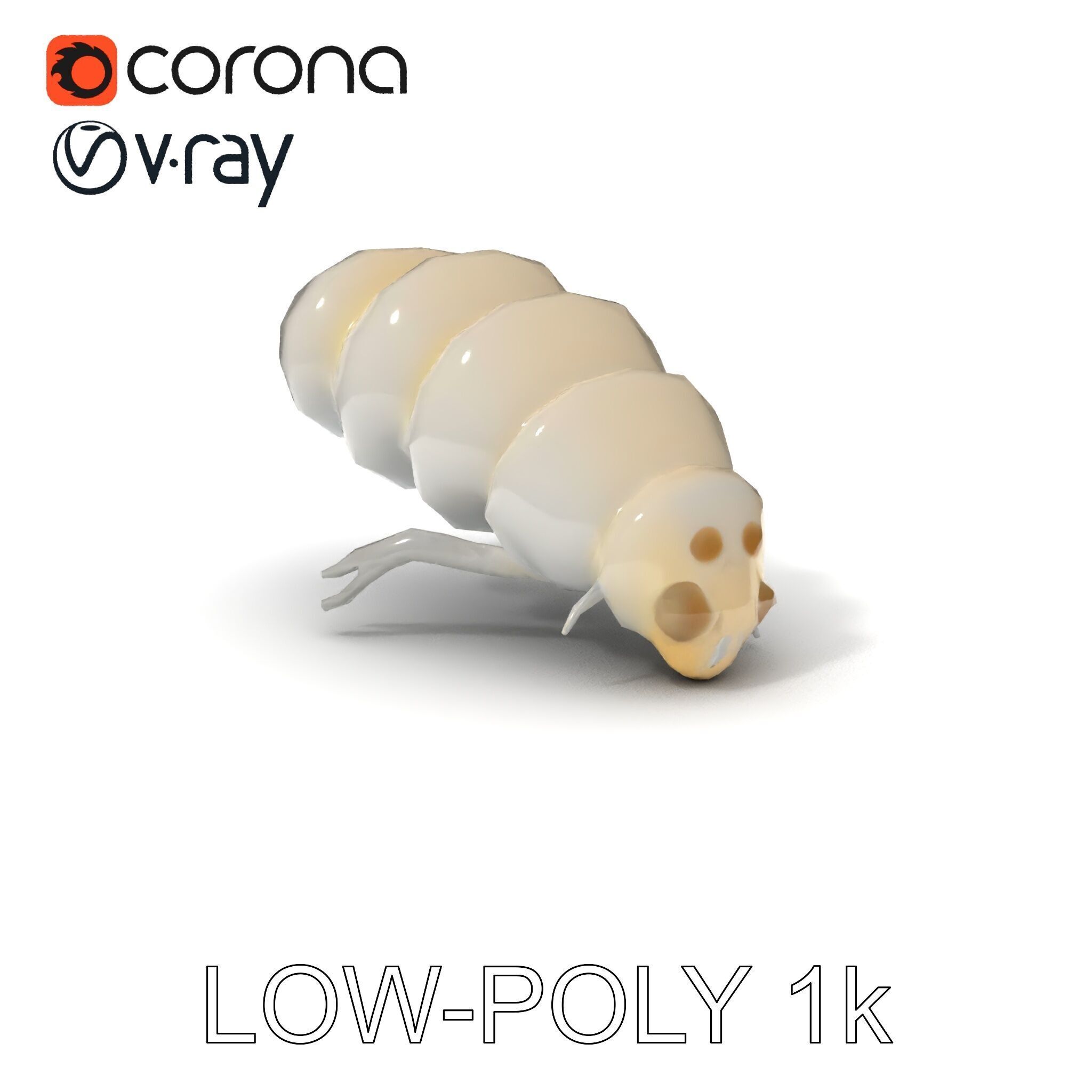 Transparent Larva Model Pack Low-poly 3D model_7