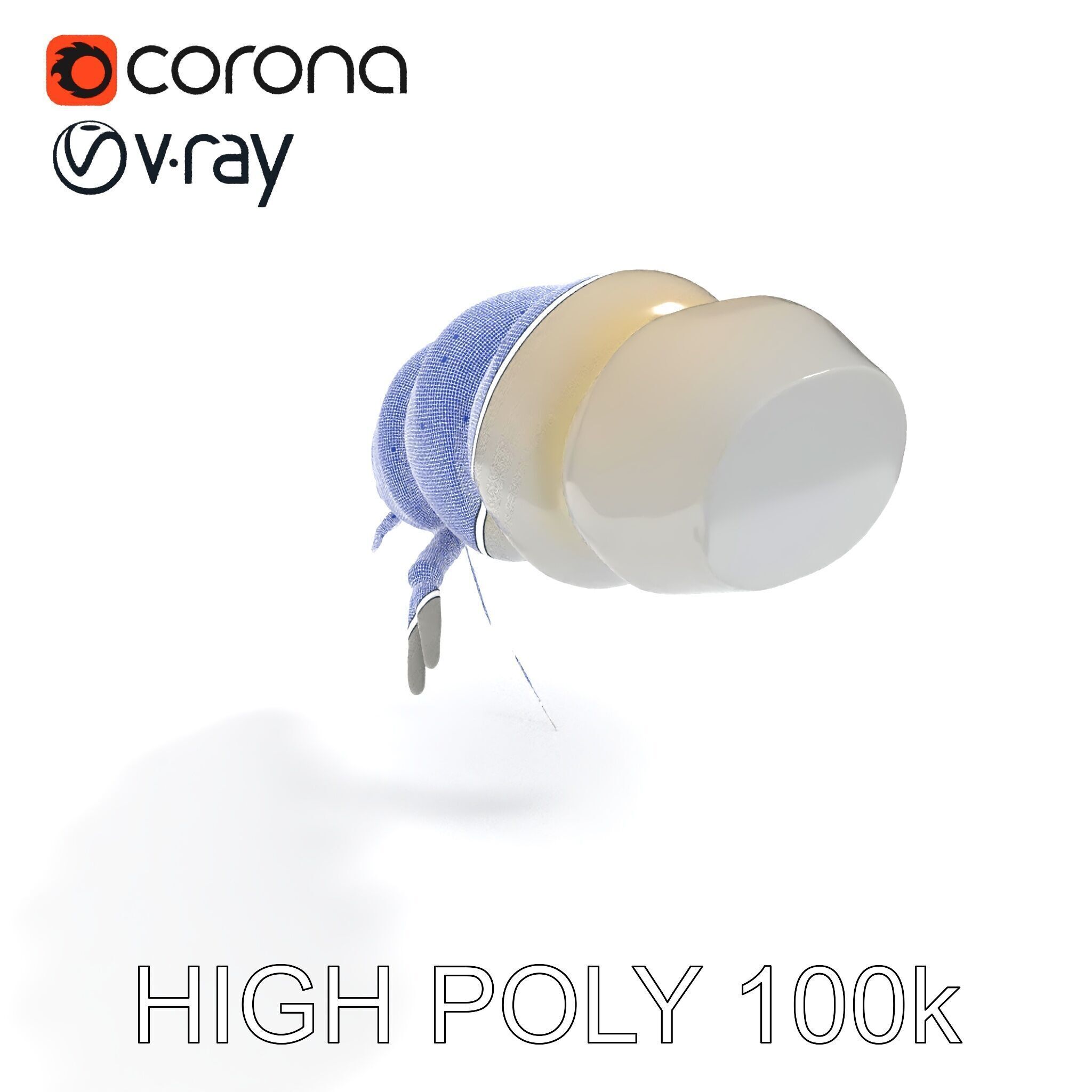 Transparent Larva Model Pack Low-poly 3D model_35