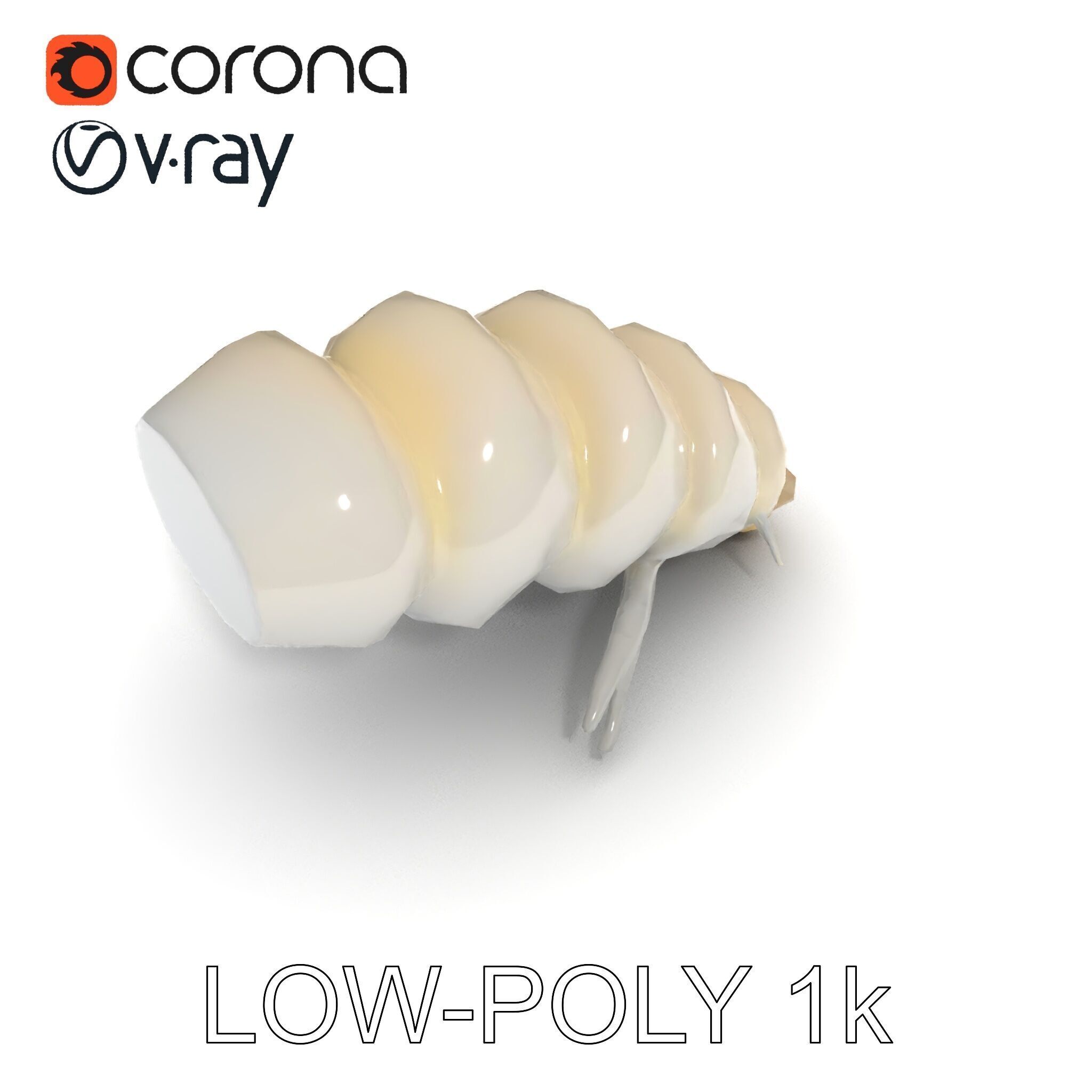 Transparent Larva Model Pack Low-poly 3D model_18