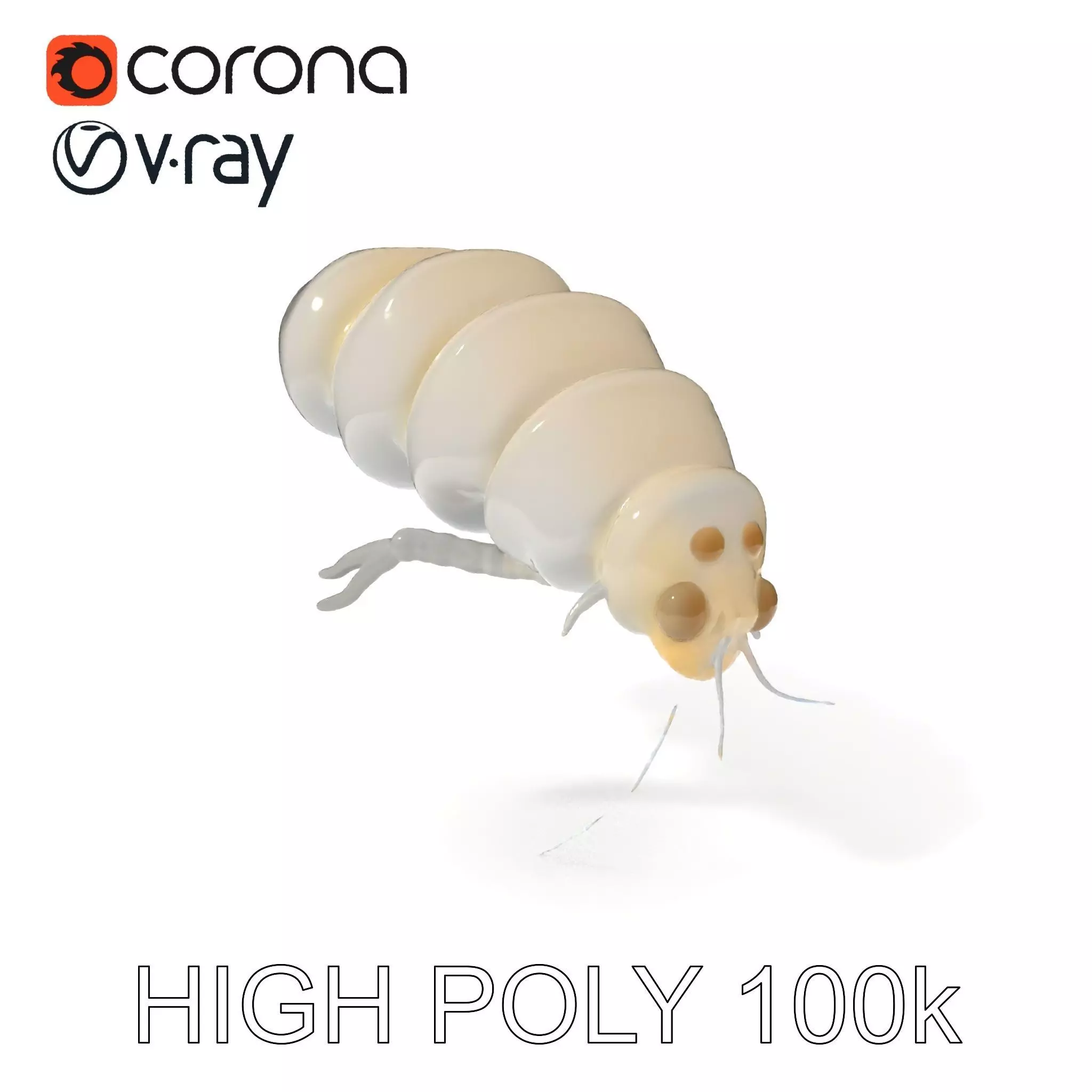 Transparent Larva Model Pack Low-poly 3D model_0