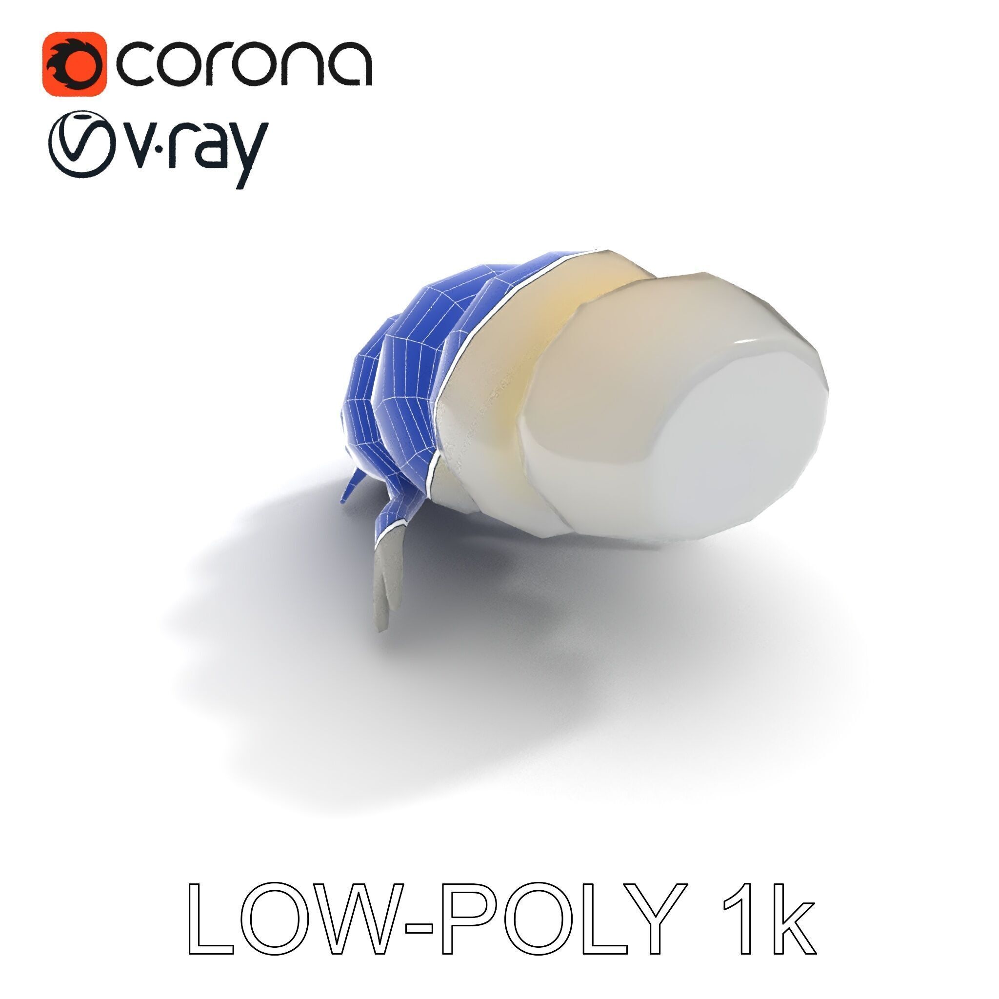 Transparent Larva Model Pack Low-poly 3D model_20