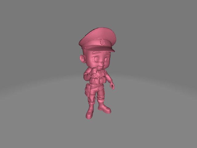 Male Cartoon Army 3D Model Low-poly 3D model_2