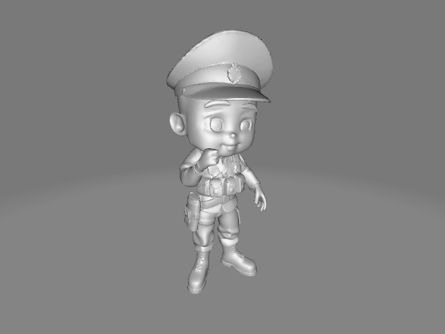 Male Cartoon Army 3D Model Low-poly 3D model_3