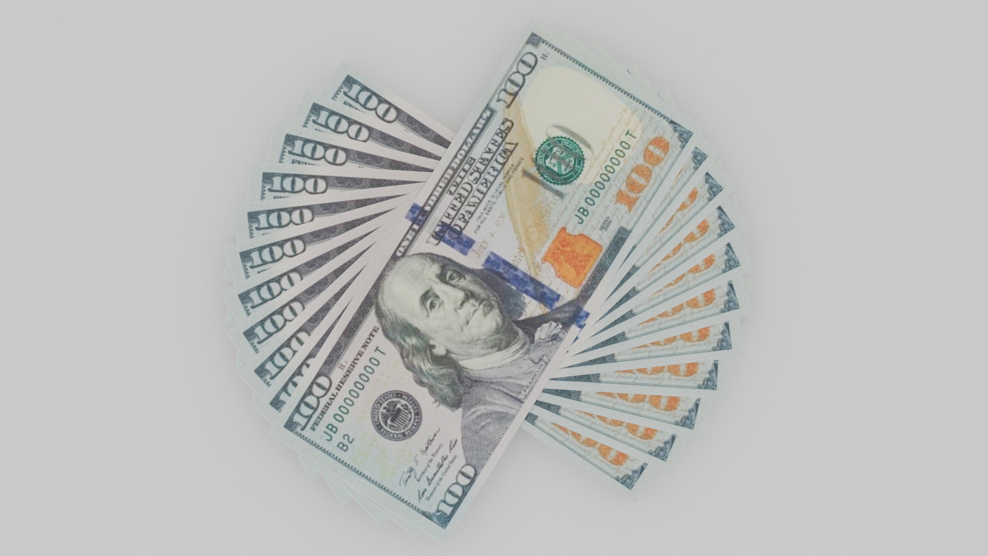 100 Dollar Bills Stack Low-poly 3D model 3D model_2