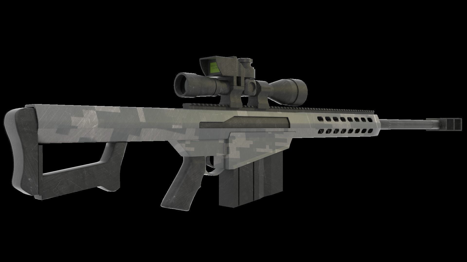 m107 sniper rifle  Free 3D model_2