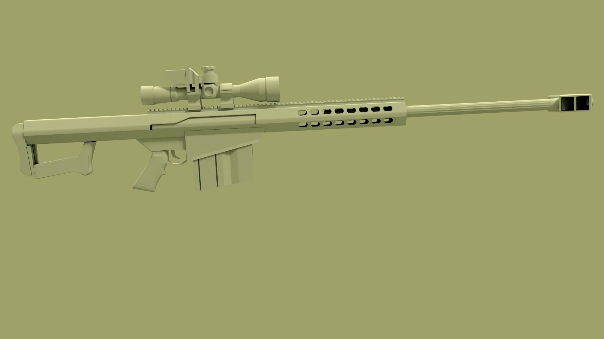 m107 sniper rifle  Free 3D model_6