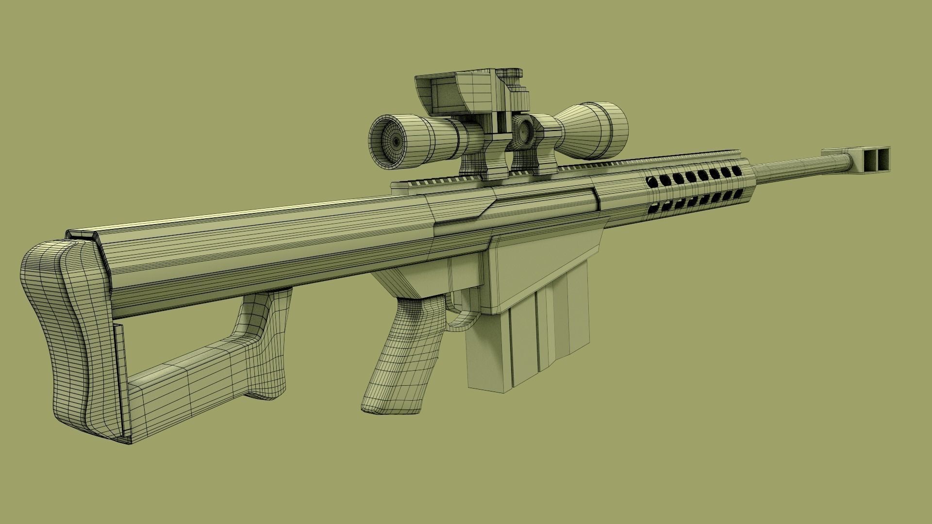m107 sniper rifle  Free 3D model_9
