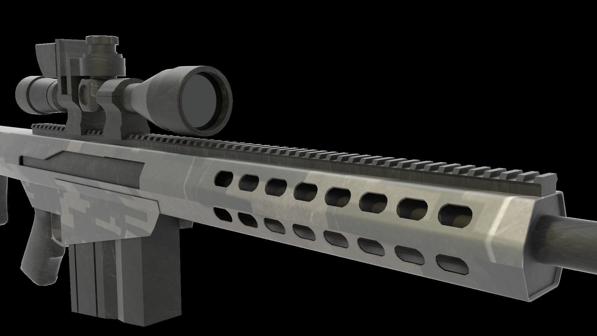 m107 sniper rifle  Free 3D model_4
