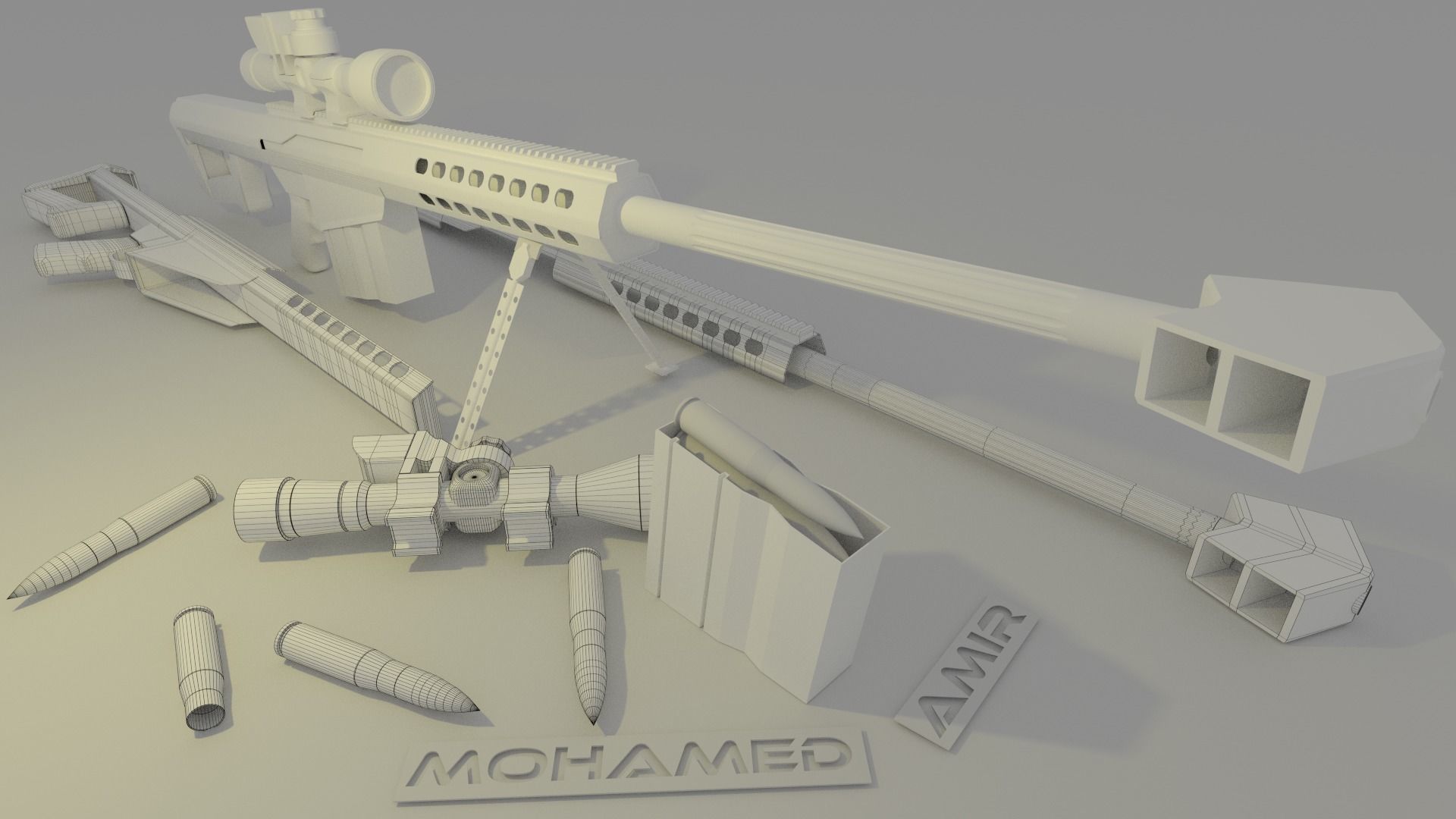 m107 sniper rifle  Free 3D model_5