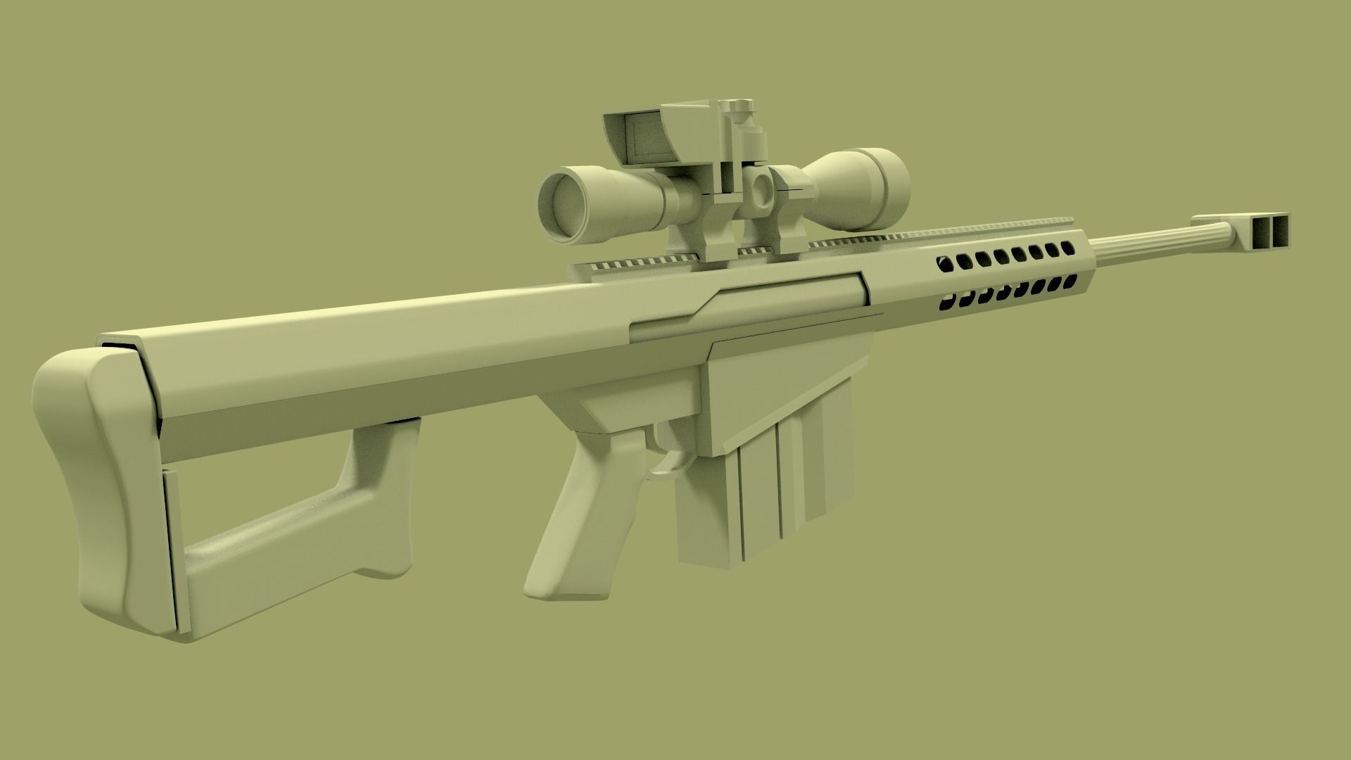 m107 sniper rifle  Free 3D model_8