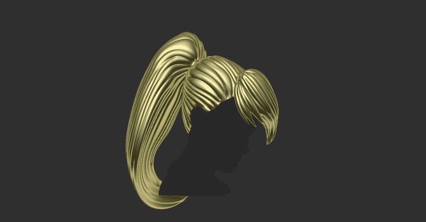Stylized Hair v3 3D print model_1