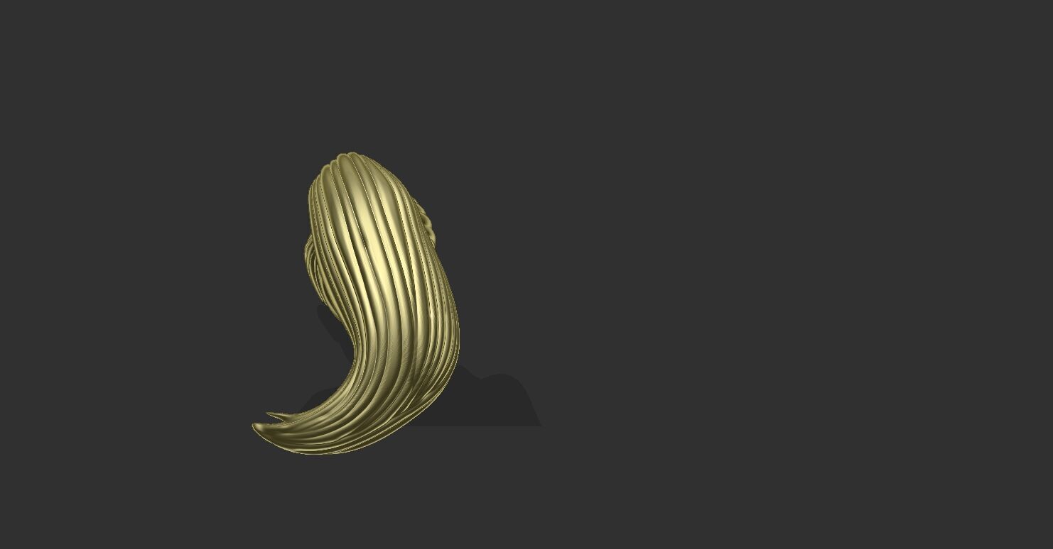 Stylized Hair v3 3D print model_4