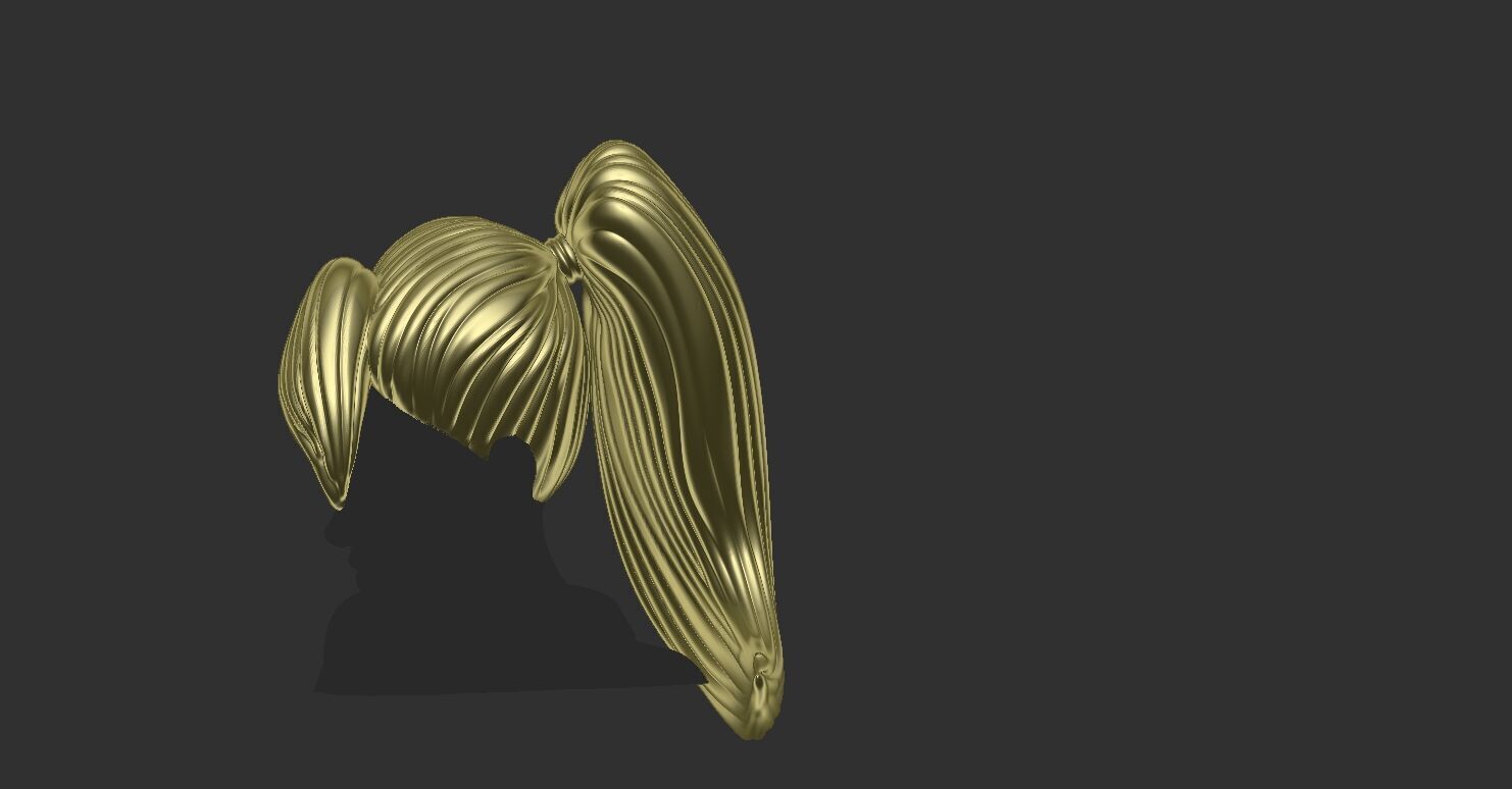 Stylized Hair v3 3D print model_2