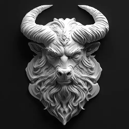 Bull Head Sculpture 3D print model