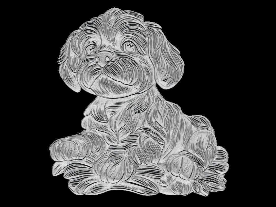 Cute Puppy Sculpture 3D print model_1