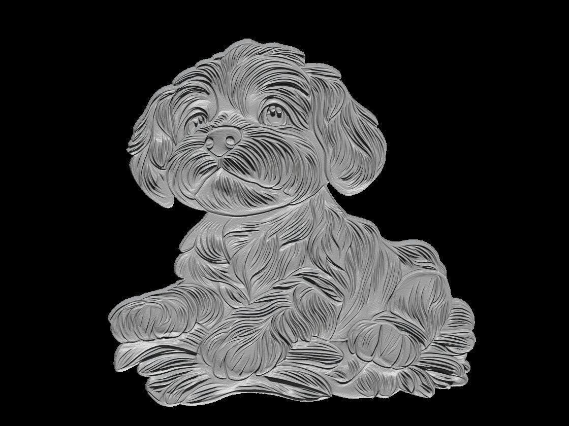 Cute Puppy Sculpture 3D print model_5