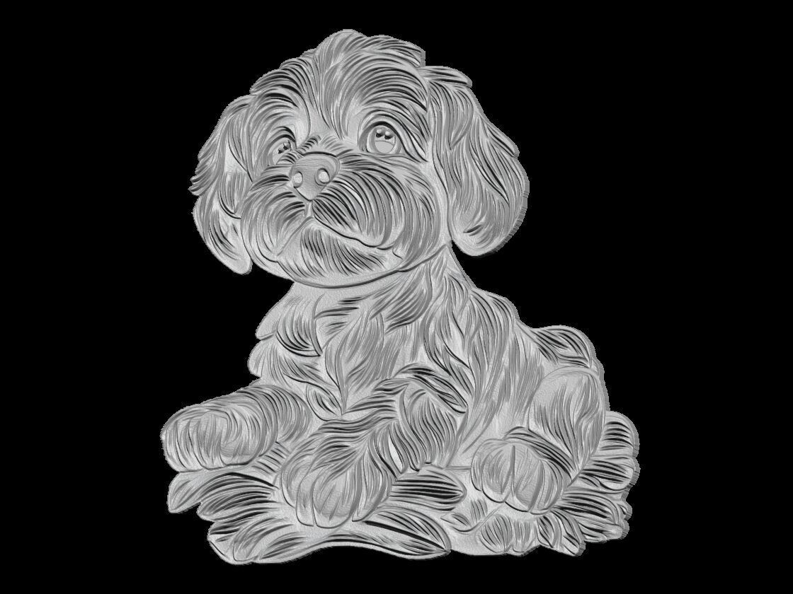 Cute Puppy Sculpture 3D print model_2